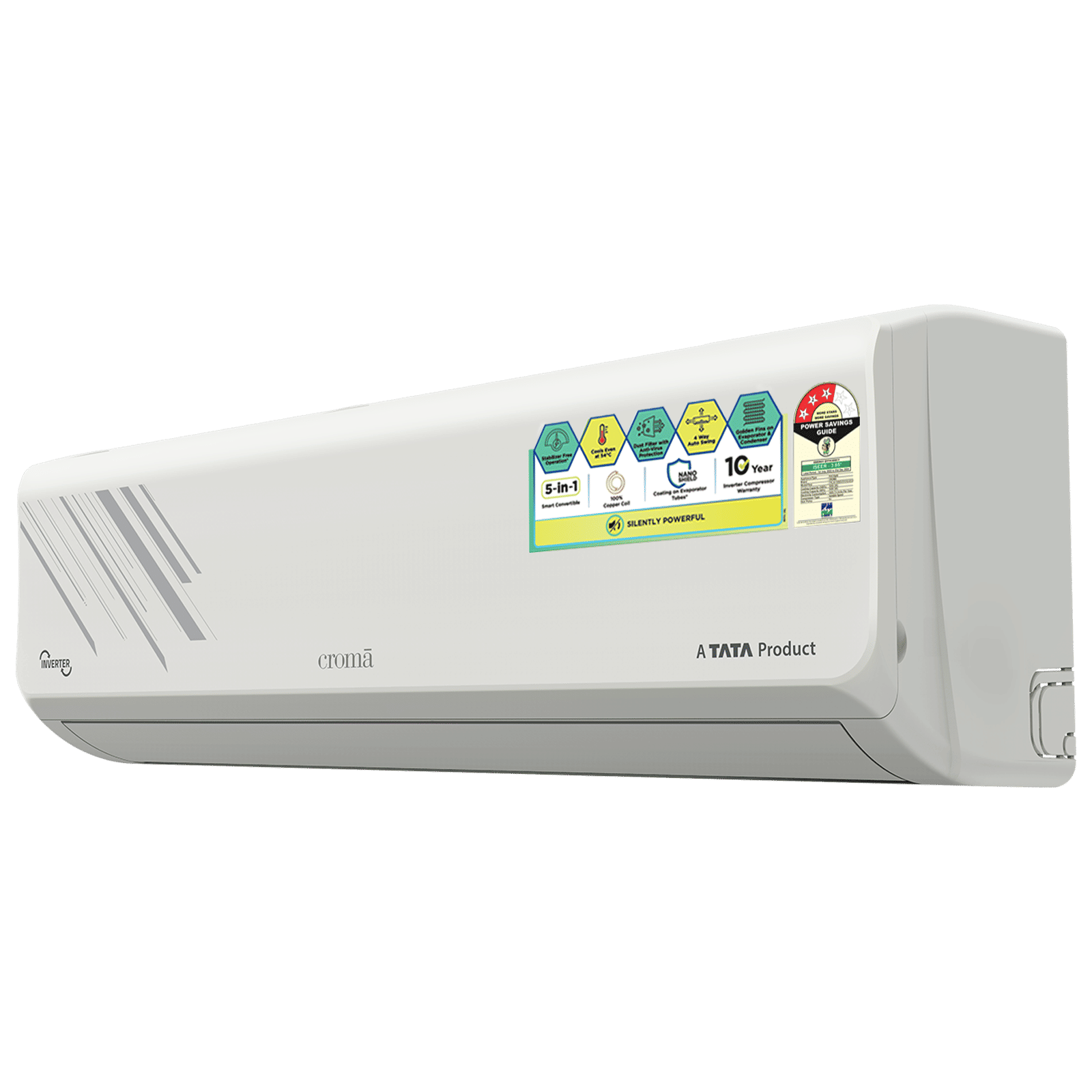 Buy Croma 5 In 1 Convertible 1 5 Ton 3 Star Inverter Split Ac With Self